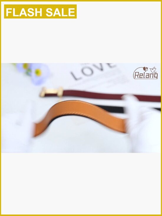 Elegant Fashion Belt with Gold Buckle, Soft Leather, Adjustable Fit